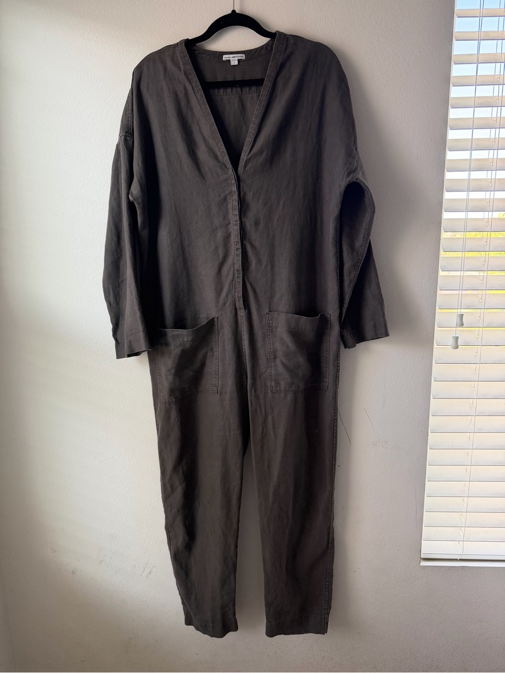 James Perse Dark Olive Utility Jumpsuit